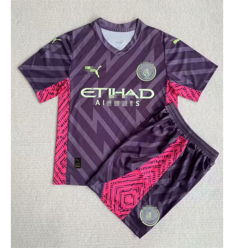 Camiseta de Portero Manchester City 2023/2024 Morado Niño Kit 